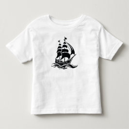Schaduw Zeilschip – Illustratie van een Oude Oceaa Kinder Shirts