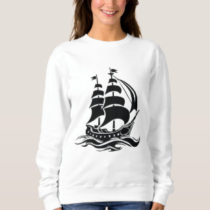 Schaduw Zeilschip – Illustratie van een Oude Oceaa Trui