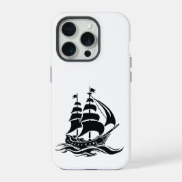 Schaduw Zeilschip – Vintage Oceaan Illustratie iPhone 15 Pro Case