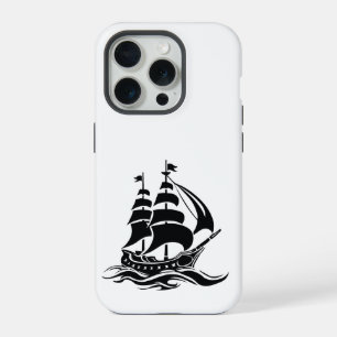 Schaduw Zeilschip – Vintage Oceaan Illustratie iPhone 15 Pro Case