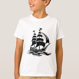 Schaduw Zeilschip – Vintage Oceaan Illustratie T-shirt