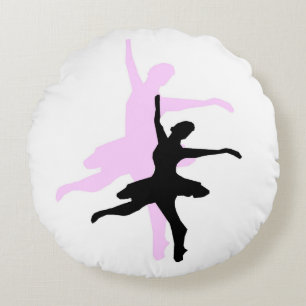 Schaduwballerina ontwerp rond kussen