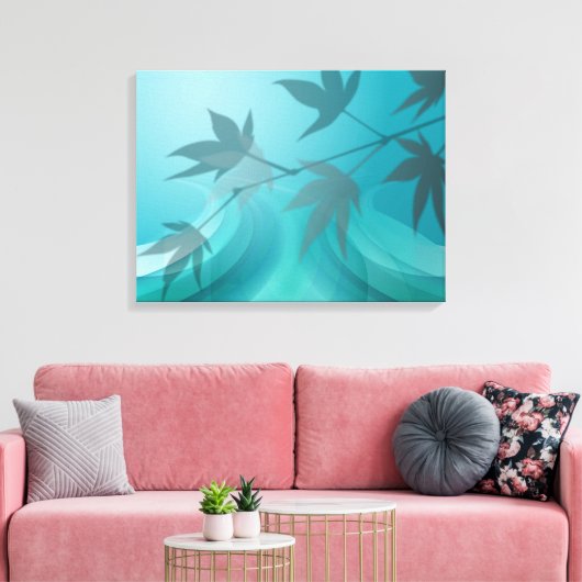 Schaduwbladeren van de boomtak canvas afdruk (Insitu (Woonkamer))