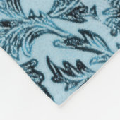Schaduwblauwe bladeren fleece deken (Hoek)