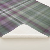 Schaduwbloemen Groen en Paarse geruite Sherpa Deken (3/4)