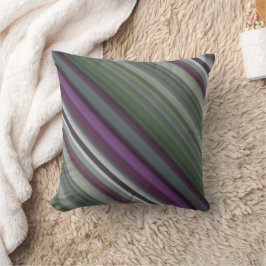 Schaduwbloemen Paarse en groene streep en plaid Kussen