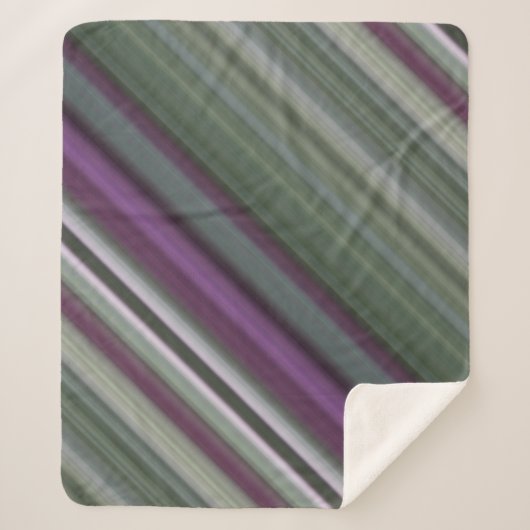 Schaduwbloemen Paarse en groene streep Sherpa Deken (Voorkant)
