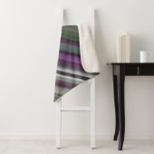 Schaduwbloemen Paarse en groene streep Sherpa Deken (In situ)