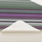 Schaduwbloemen Paarse en groene streep Sherpa Deken (3/4)