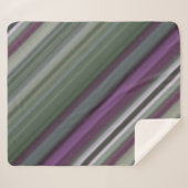 Schaduwbloemen Paarse en groene streep Sherpa Deken (Voorkant (horizontaal))