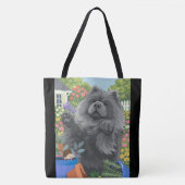 SCHADUWDAME de Blauwe Chow Tote Bag (Voorkant)