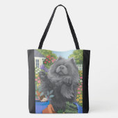 SCHADUWDAME de Blauwe Chow Tote Bag (Achterkant)