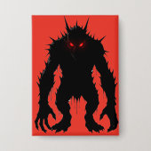 Schaduwdemon Monster Rode Ogen Horror cadeau Button (Voorkant)