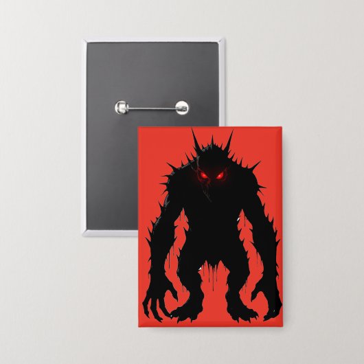 Schaduwdemon Monster Rode Ogen Horror cadeau Button (Voorkant / Achterkant)