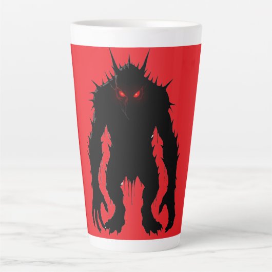 Schaduwdemon Monster Rode Ogen Horror cadeau Latte Mok (Voorkant)