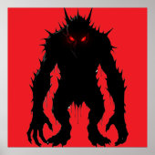 Schaduwdemon Monster Rode Ogen Horror cadeau Poster (Voorkant)