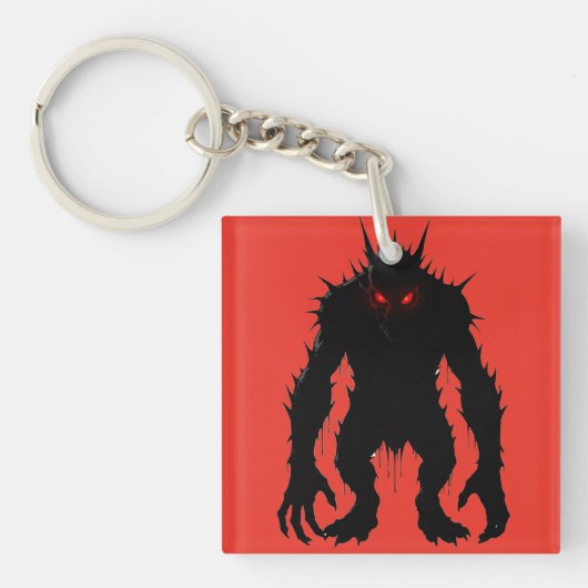 Schaduwdemon Monster Rode Ogen Horror cadeau Sleutelhanger (voorkant)