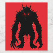 Schaduwdemon Monster Rode Ogen Horror cadeau Wijn Etiket (Enkel label)
