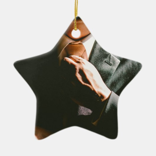 Schaduweffect zakelijke stropdas keramisch ornament (Voorkant)