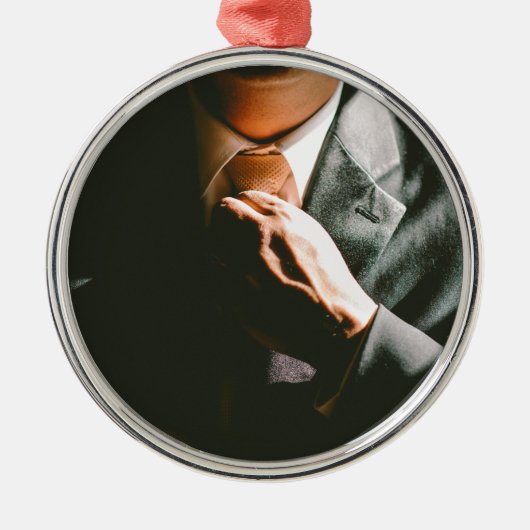 Schaduweffect zakelijke stropdas metalen ornament (Voorkant)