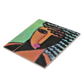 Schaduwen Abstract Portret van een Vrouw Tegeltje (Zijkant)