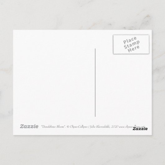 Schaduwen en duiven, zomerbloemen briefkaart (Achterkant)