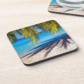 Schaduwen op het strand bier onderzetter (Linkerzijde)