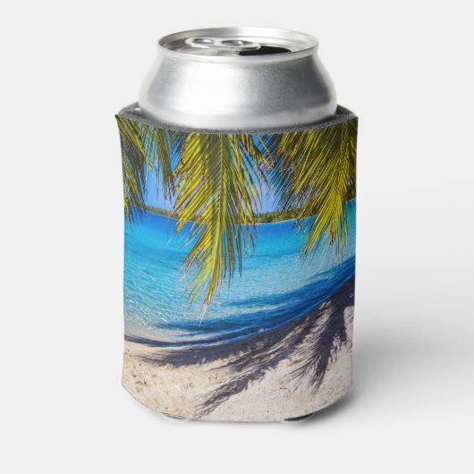 Schaduwen op het strand blikjeskoeler (Blikje Achterkant)