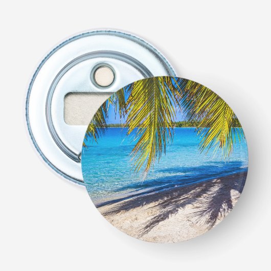 Schaduwen op het strand button flesopener (Voorkant)