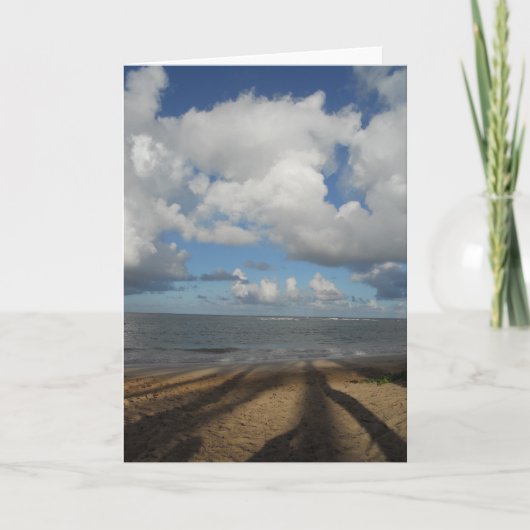 Schaduwen op het strand in Oahu Kaart (Voorkant)