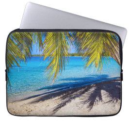 Schaduwen op het strand laptop sleeve