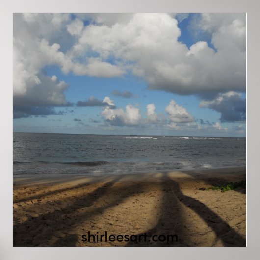 Schaduwen op het strand poster (Voorkant)