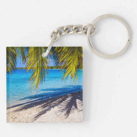 Schaduwen op het strand sleutelhanger (Achterkant)