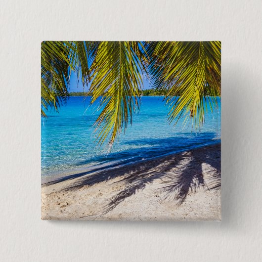 Schaduwen op het strand vierkante button 5,1 cm (Voorkant)