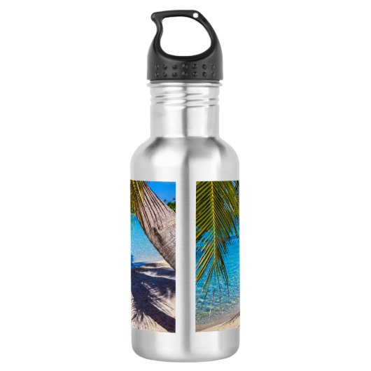 Schaduwen op het strand waterfles  (Achterkant)