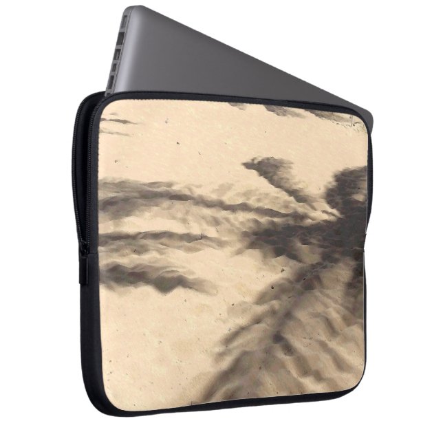 Schaduwen op het zand laptop sleeve (Voorkant Rechts)