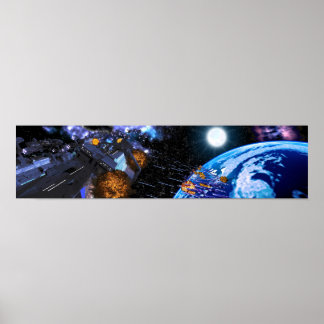 Schaduwen over Blauwe Hemel Poster