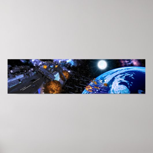 Schaduwen over Blauwe Hemel Poster (Voorkant)