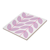 Schaduwen van abstract roze blad- en stampatroon tegeltje (Zijkant)