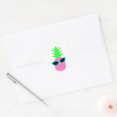 "Schaduwen van ananas" Ronde Sticker (Envelop)