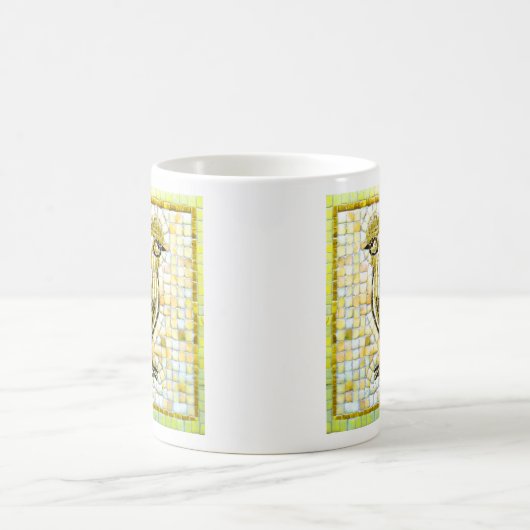 Schaduwen van beige en zwarte mozaïekChicken Art Koffiemok (Center)