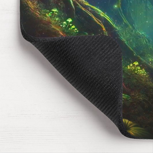 Schaduwen van betovering: een mystiek bosrijk rijk muismat (Hoek)