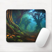 Schaduwen van betovering: een mystiek bosrijk rijk muismat (Met muis)