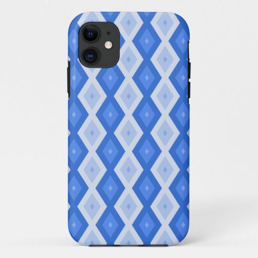 Schaduwen van blauw diamantpatroon Case-Mate iPhone case (Achterkant)
