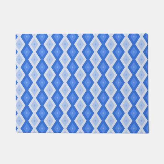 Schaduwen van blauw diamantpatroon deurmat (Voorkant)