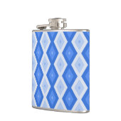 Schaduwen van blauw diamantpatroon heupfles (Links)