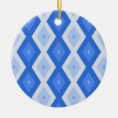 Schaduwen van blauw diamantpatroon keramisch ornament (Voorkant)