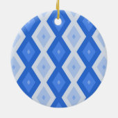 Schaduwen van blauw diamantpatroon keramisch ornament (Achterkant)