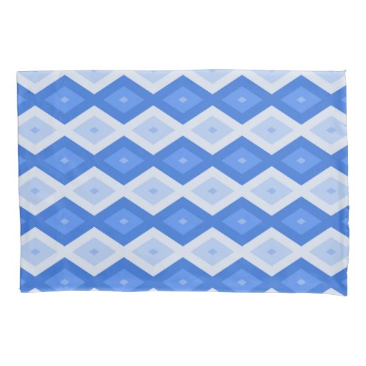 Schaduwen van blauw diamantpatroon kussensloop (Voorkant)