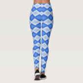 Schaduwen van blauw diamantpatroon leggings (Achterkant)